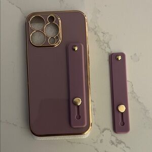 Purple and Gold Phone Case with Strap